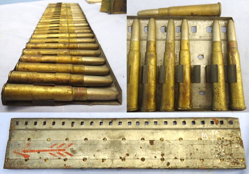  INERT DEACTIVATED. RARE, British, Experimental, 25 Round .303 Feed Strip for the British Model 1893 Gatling Gun. - O 2283 INERT DEACTIVATED. RARE, British, Experimental, 25 Round .303 Feed Strip for the British Model 1893 Gatling Gun. - O 2283 Various Other Ammunition