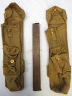 WW2, 1943 Dated, British, Pair of Lanchester Sub Machine Gun, 3 Magazine Pattern 37 Webbing Pouch. - MISC 893 WW2, 1943 Dated, British, Pair of Lanchester Sub Machine Gun, 3 Magazine Pattern 37 Webbing Pouch. - MISC 893 Other Accessory