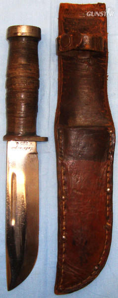 WWII U.S Cattaraugus 225Q \' Quartermasters\' Fighting Utility Knife And Sheath. ED 2621. Knive in 