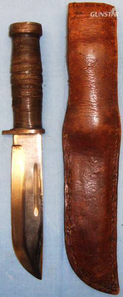  WWII U.S Cattaraugus 225Q \' Quartermasters\' Fighting Utility Knife And Sheath. ED 2621. Knive