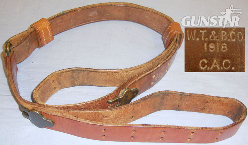 American Dated 1918 Leather Sling for the Springfield Rifle Made by ‘Westboro Trunk & Bag Co. 19966:27. American Dated 1918 Leather Sling for the Springfield Rifle Made by ‘Westboro Trunk & Bag Co. 19966:27. Other Accessory in 