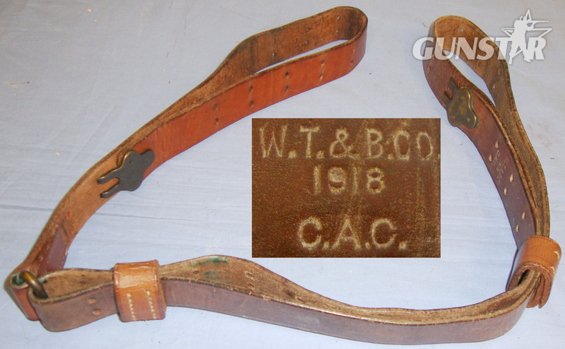  American Dated 1918 Leather Sling for the Springfield Rifle Made by ‘Westboro Trunk & Bag Co. 19966:27. American Dated 1918 Leather Sling for the Springfield Rifle Made by ‘Westboro Trunk & Bag Co. 19966:27. Other Accessory