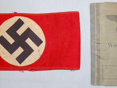 Original WWII Nazi ‘Wehrpaß’ Military Passport for a Max Jager and NSDAP Armband. N 182. Original WWII Nazi ‘Wehrpaß’ Military Passport for a Max Jager and NSDAP Armband. N 182. Antique & Militaria