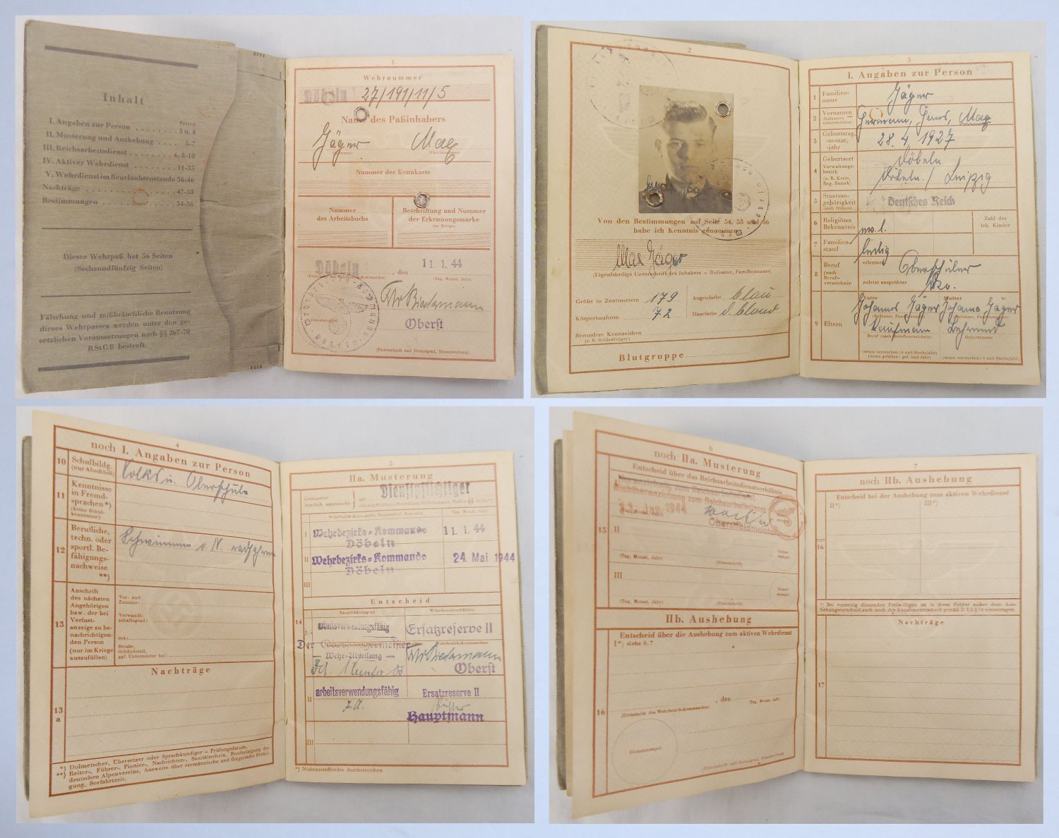 Original WWII Nazi ‘Wehrpaß’ Military Passport for a Max Jager and NSDAP Armband. N 182. Original WWII Nazi ‘Wehrpaß’ Military Passport for a Max Jager and NSDAP Armband. N 182. Antique & Militaria