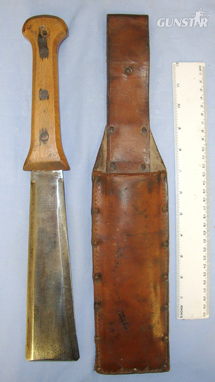 SCARCE**Vietnam War Era U.S. Patent CIA Handler Stecher Haxit Survival / Fighting Machete By Taylor Eye Witness Sheffield England & Scabbard. Sn 23552  Other Blade in 