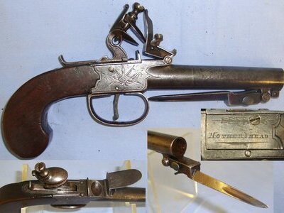 Mothershead With Screw Off Barrel, Safety Bolt & Folding Sprung Bayonet. Sn 21703 .54 Cal Muzzleloader Muzzleloader
