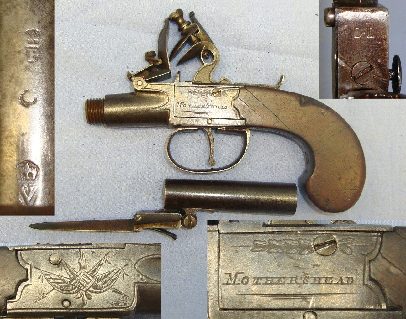 Mothershead With Screw Off Barrel, Safety Bolt & Folding Sprung Bayonet. Sn 21703 .54 Cal Muzzleloader Muzzleloader