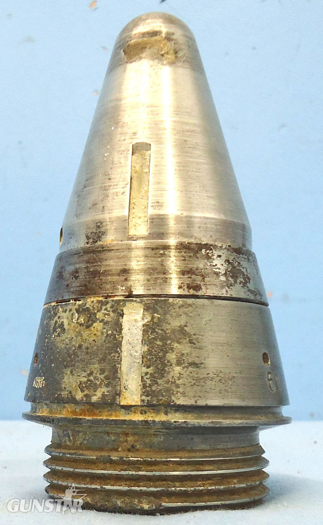 INERT. Unfired, WW2, 1943 Dated, German ZtZ.S/30 Fg1 Clockwork Time Fuze in its Original Bakelite Transit Container. - O 2215 INERT. Unfired, WW2, 1943 Dated, German ZtZ.S/30 Fg1 Clockwork Time Fuze in its Original Bakelite Transit Container. - O 2215  Other Ammunition - {CATEGORY}