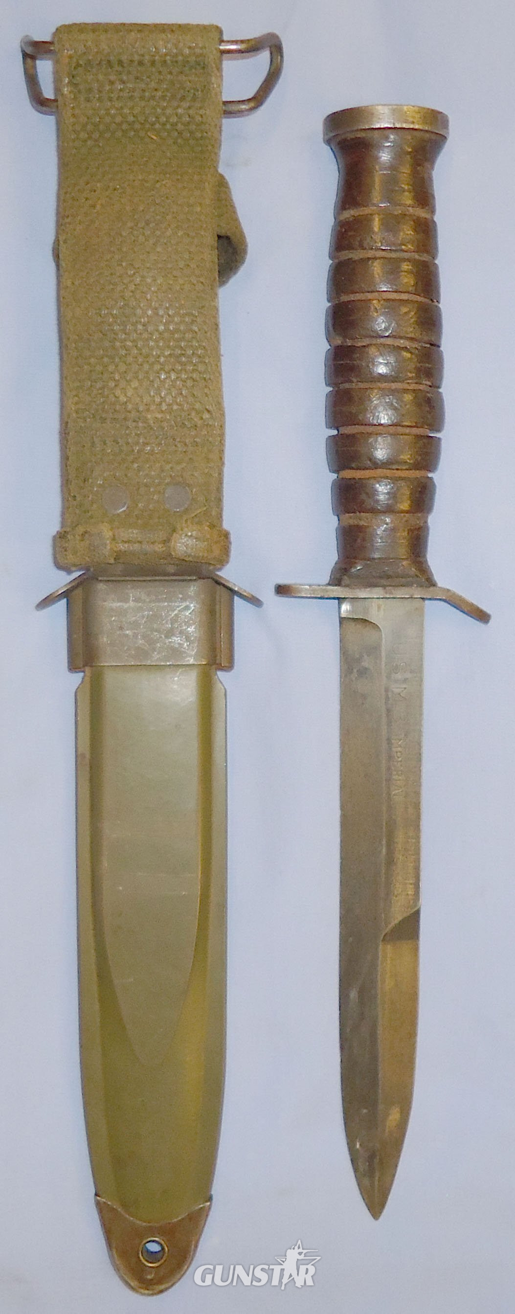  Scarce* Type 2 (End of 1943) U.S. M3 Trench Knife by ‘IMPERIAL’ Complete with its M8A1 Scabbard by P.W.H. ED 867. Knive