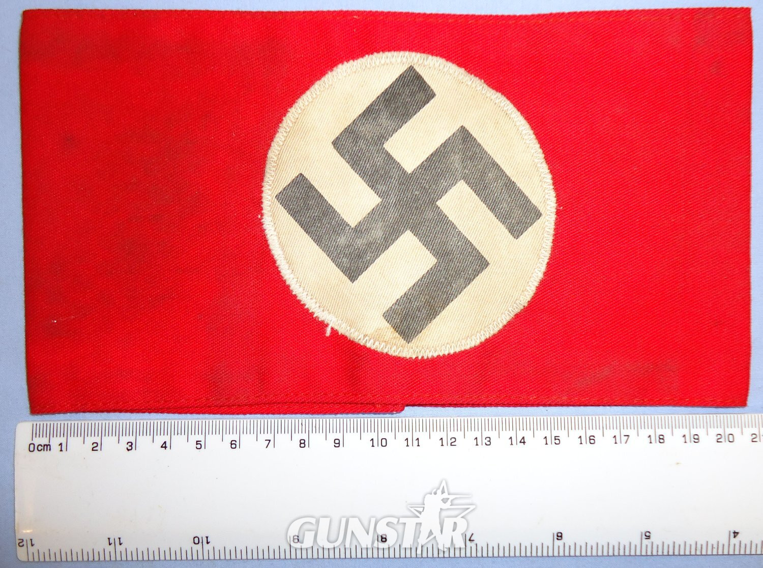 Original, Nazi NSDAP (National Socialist German Workers Party) 2 Piece Construction Arm Band with Nazi Unit Ink Stamp. N 189. Original, Nazi NSDAP (National Socialist German Workers Party) 2 Piece Construction Arm Band with Nazi Unit Ink Stamp. N 189. Antique & Militaria in 