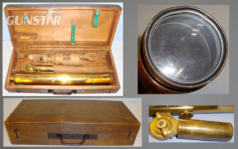 Early 20th Century, Cased, British J. Halden & Co Manchester & London Brass 2 Draw Telescope with Period Wood Desk / Table Stand. Sn 14978. Early 20th Century, Cased, British J. Halden & Co Manchester & London Brass 2 Draw Telescope with Period Wood Desk / Table Stand. Sn 14978. Other Accessory