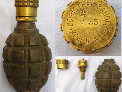 INERT DEACTIVATED. WW2, Yugoslavian, 1940 Dated, M38 Offensive Hand Grenade. - O 2075 INERT DEACTIVATED. WW2, Yugoslavian, 1940 Dated, M38 Offensive Hand Grenade. - O 2075  Other Ammunition