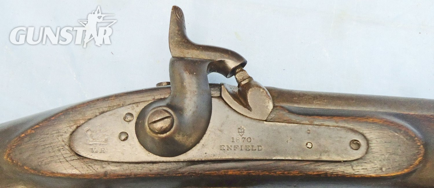 {CATEGORY} - Royal Small Arms Factory (Enfield) Enfield, Pattern 1858, Native Sergeants, Smoothbore .650” Percussion Musket, Marked to the Excise & Salt Protectorate. Sn - 22426:14 Single Shot .65 Cal Muzzleloader Rifle in 