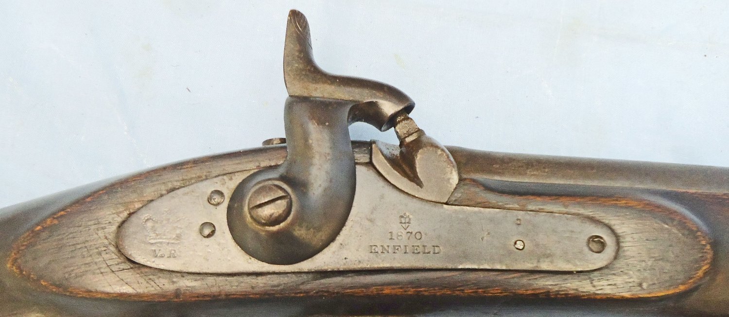 {CATEGORY} - Royal Small Arms Factory (Enfield) Enfield, Pattern 1858, Native Sergeants, Smoothbore .650” Percussion Musket, Marked to the Excise & Salt Protectorate. Sn - 22426:14 Single Shot .65 Cal Muzzleloader Rifle in 