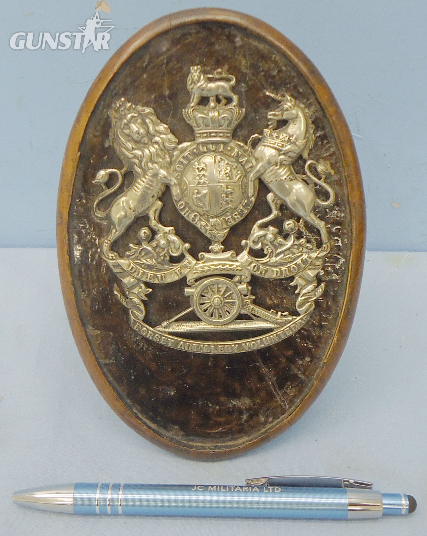 1st Dorset Artillery Volunteers Victorian Helmet Plate Circa 1878-1901 Mounted on a Walnut Plate. 22426:48. 1st Dorset Artillery Volunteers Victorian Helmet Plate Circa 1878-1901 Mounted on a Walnut Plate. 22426:48.  Antique & Militaria in 