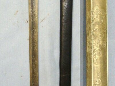 NAPOLEONIC PENINSULAR WARS ERA** British 1796 Pattern Infantry Officer’s Sword With Etched Blade & Scabbard. Sn 22771 Sword