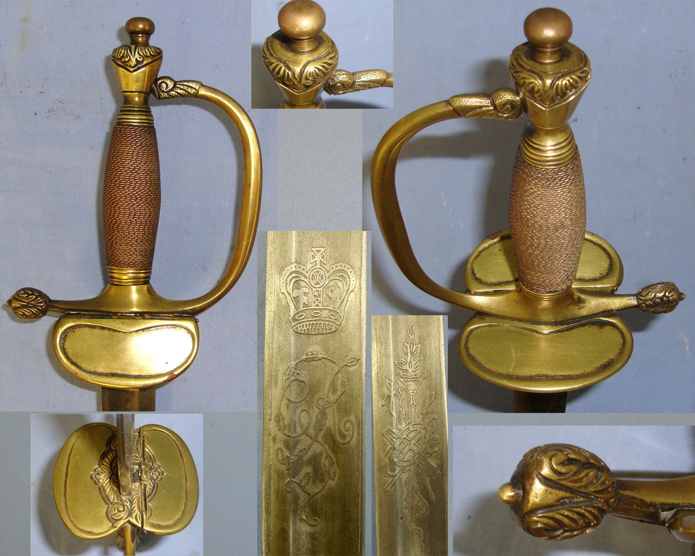 NAPOLEONIC PENINSULAR WARS ERA** British 1796 Pattern Infantry Officer’s Sword With Etched Blade & Scabbard. Sn 22771 Sword
