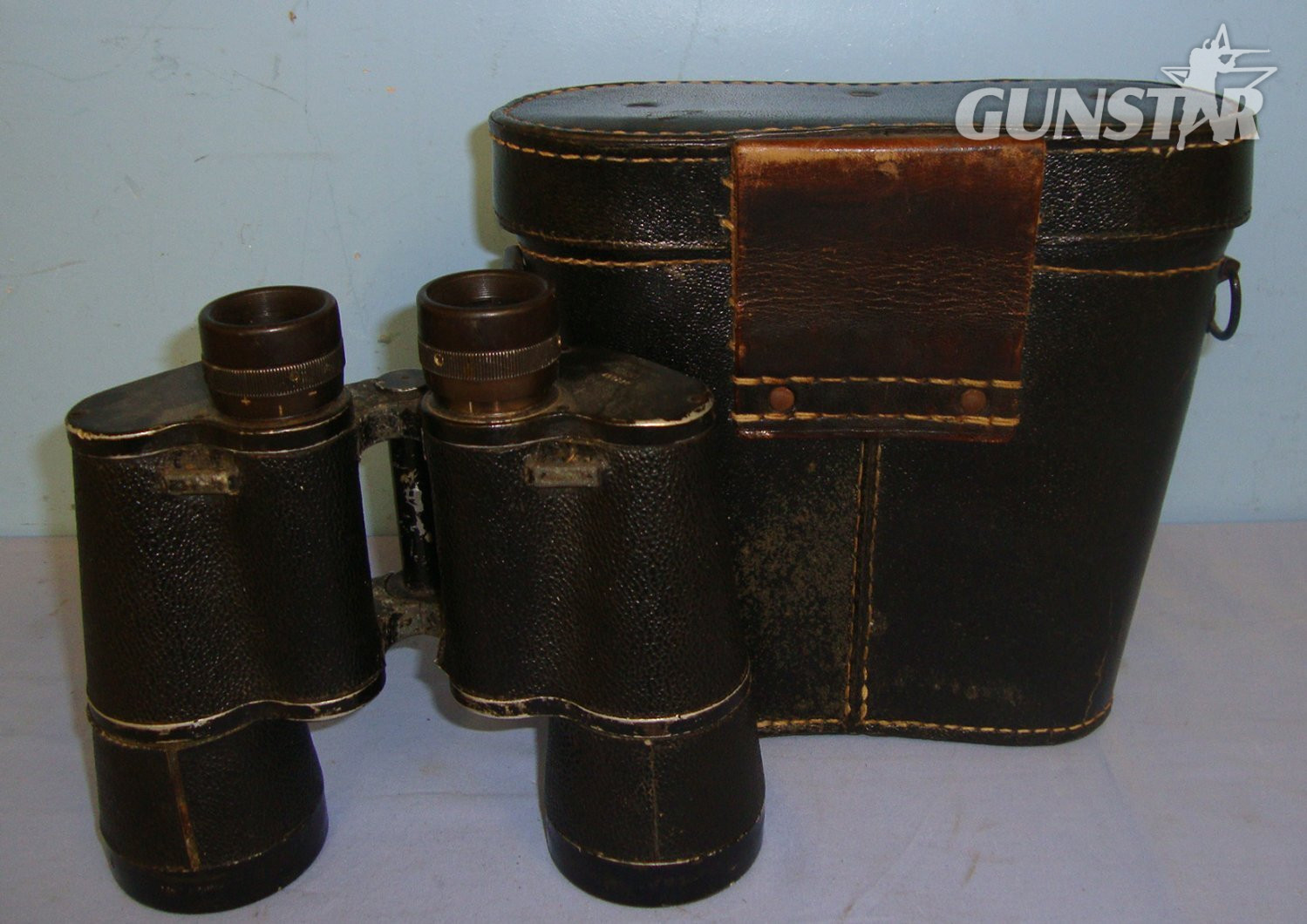  WW2 1944 Cased ‘beh’ (Ernst Leitz, Wetzlar) WW2 Nazi German Army Dienstglas (Service Glass) 10 X 50 Magnification Infantry Officer\'s Binoculars Case By ‘hte (or a)’ (Koenig Co Wien). Sn 21385:17  Sight & Optic