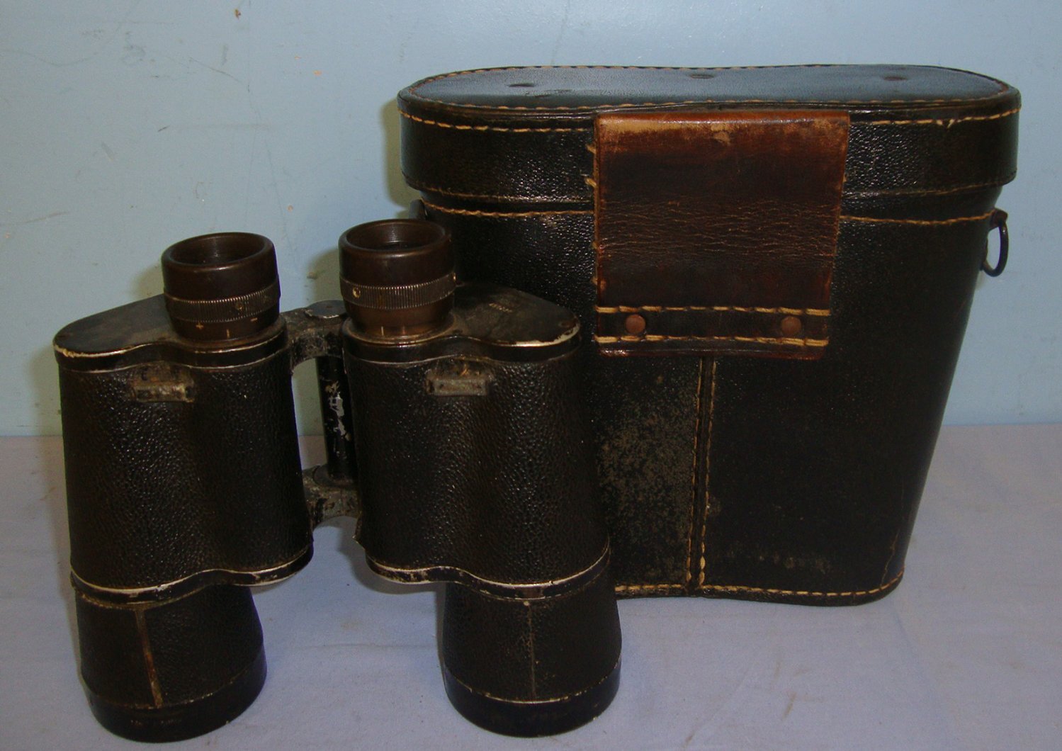  WW2 1944 Cased ‘beh’ (Ernst Leitz, Wetzlar) WW2 Nazi German Army Dienstglas (Service Glass) 10 X 50 Magnification Infantry Officer\'s Binoculars Case By ‘hte (or a)’ (Koenig Co Wien). Sn 21385:17  Sight & Optic
