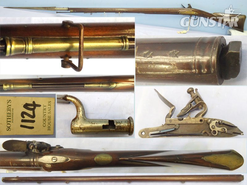 Napoleonic War Era, Fine Quality, Duke of Richmond’s Pattern Musket, Short Land Pattern, Brown Bess .75 inch Calibre, Smooth Bore Antique Musket & Bayonet to the Thoresby Volunteers, Pierrepont Family Engraved Escutcheon ex Thoresby Hall Collection.Sn - Napoleonic War Era, Fine Quality, Duke of Richmond’s Pattern Musket, Short Land Pattern, Brown Bess .75 inch Calibre, Smooth Bore Antique Musket & Bayonet to the Thoresby Volunteers, Pierrepont Family Engraved Escutcheon ex Thoresby Hall Collection.Sn - Muzzleloader Various Rifle