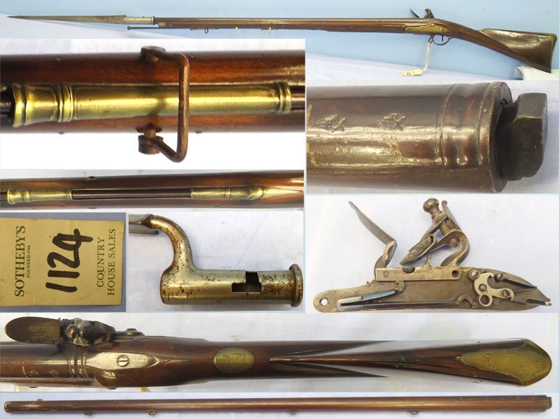 Napoleonic War Era, Fine Quality, Duke of Richmond’s Pattern Musket, Short Land Pattern, Brown Bess .75 inch Calibre, Smooth Bore Antique Musket & Bayonet to the Thoresby Volunteers, Pierrepont Family Engraved Escutcheon ex Thoresby Hall Collection.Sn - Napoleonic War Era, Fine Quality, Duke of Richmond’s Pattern Musket, Short Land Pattern, Brown Bess .75 inch Calibre, Smooth Bore Antique Musket & Bayonet to the Thoresby Volunteers, Pierrepont Family Engraved Escutcheon ex Thoresby Hall Collection.Sn - Muzzleloader Various Rifle