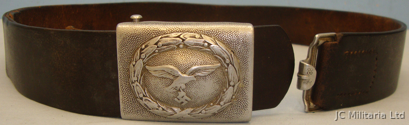 A 1938 ‘Luftwaffe’ Enlisted Buckle and leather Belt. L 350. A 1938 ‘Luftwaffe’ Enlisted Buckle and leather Belt. L 350. Clothing in 