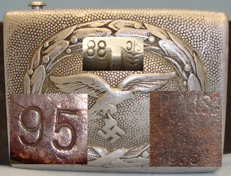 A 1938 ‘Luftwaffe’ Enlisted Buckle and leather Belt. L 350. A 1938 ‘Luftwaffe’ Enlisted Buckle and leather Belt. L 350. Clothing