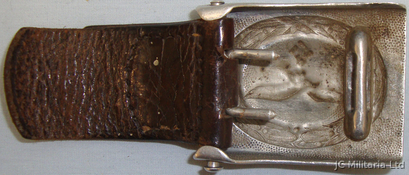  A 1938 ‘Luftwaffe’ Enlisted Buckle and leather Belt. L 350. A 1938 ‘Luftwaffe’ Enlisted Buckle and leather Belt. L 350. Clothing