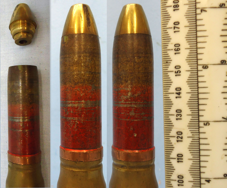  INERT DEACTIVATED. British, 1944 Dated, 20mm Hispano-Suiza (20x110) HS 404 Aircraft Cannon High Explosive Incendiary (HEI) Round. - O 1818 INERT DEACTIVATED. British, 1944 Dated, 20mm Hispano-Suiza (20x110) HS 404 Aircraft Cannon High Explosive Incendiary (HEI) Round. - O 1818  Other Ammunition