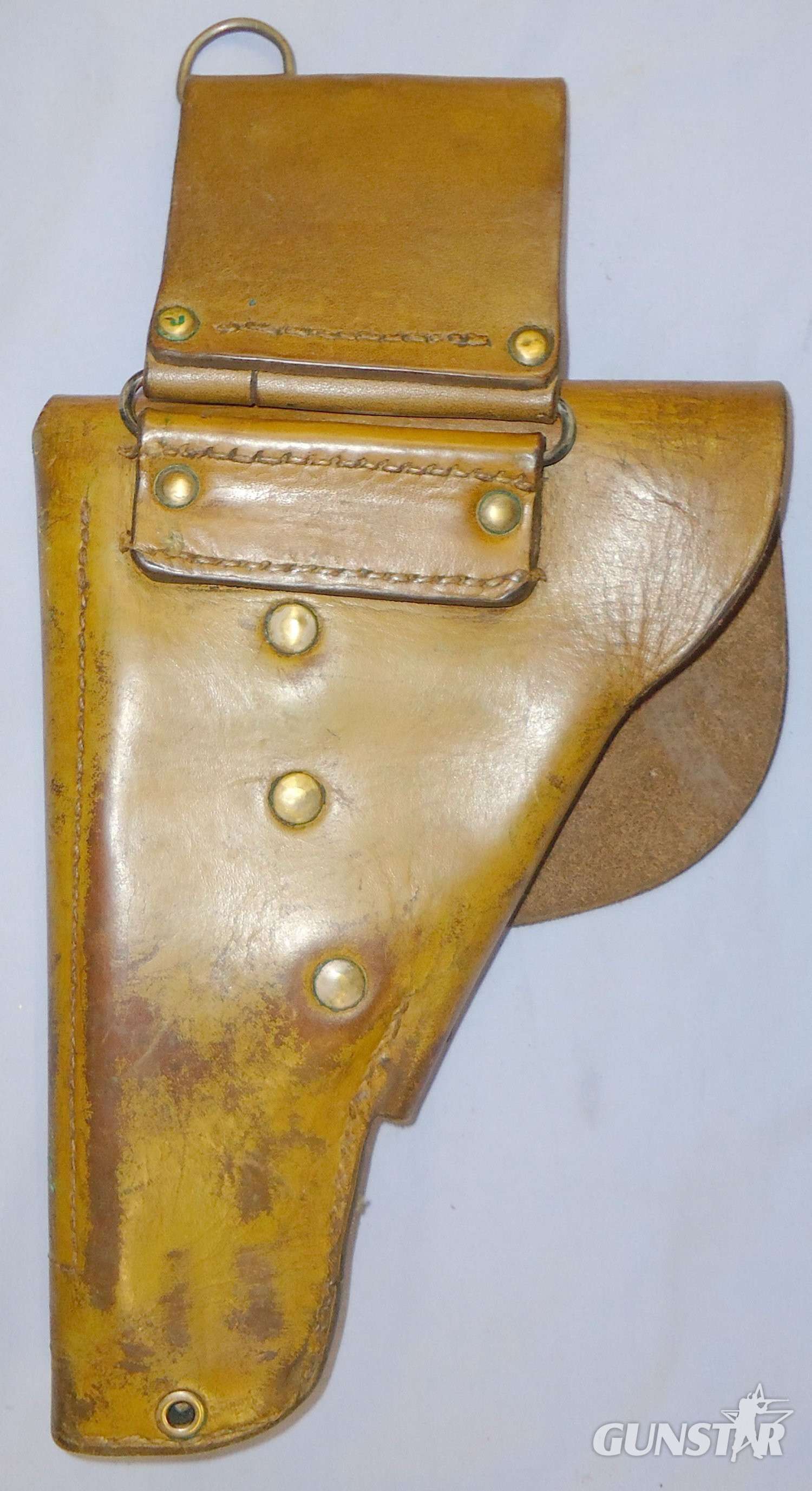  Rare* French Foreign Legion & WW2 Era Tan/ Sand Leather Holster for Large Frame MAB Semi-Automatic Service Pistols. Sn 10536. Rare* French Foreign Legion & WW2 Era Tan/ Sand Leather Holster for Large Frame MAB Semi-Automatic Service Pistols. Sn 10536. Antique & Militaria