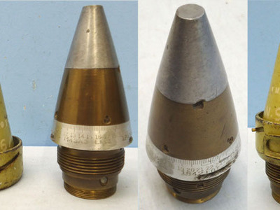 INERT DEACTIVATED. Unfired WW2, 1942 Dated American M43A3 Mechanical Time Fuse & Protector Cover. - O 1726 INERT DEACTIVATED. Unfired WW2, 1942 Dated American M43A3 Mechanical Time Fuse & Protector Cover. - O 1726  Other