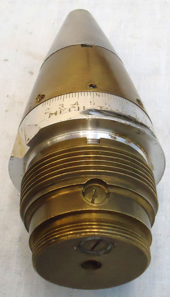  INERT DEACTIVATED. Unfired WW2, 1942 Dated American M43A3 Mechanical Time Fuse & Protector Cover. - O 1726 INERT DEACTIVATED. Unfired WW2, 1942 Dated American M43A3 Mechanical Time Fuse & Protector Cover. - O 1726  Other Ammunition