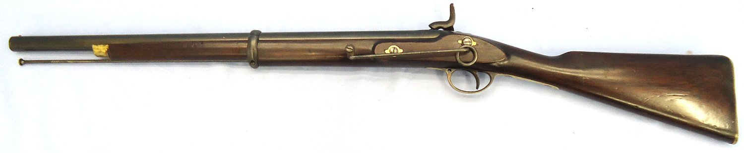 Victorian, British Army in Indian, Light Cavalry.65 Calibre, Smooth Bore, Antique Percussion Carbine with Saddle Bar and Ring. Sn 23424 Victorian, British Army in Indian, Light Cavalry.65 Calibre, Smooth Bore, Antique Percussion Carbine with Saddle Bar and Ring. Sn 23424 Single Shot Various Rifle - {CATEGORY}