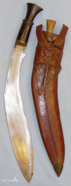  WWII Nepalese Gurkhas ‘Kukri’ with Leather frog, Sheath & Skinner. ED 2432. Hunting Knive