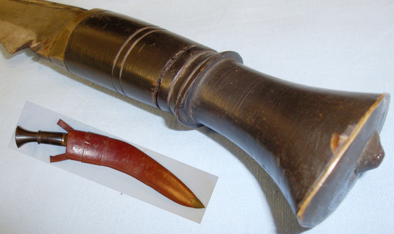 WWII Nepalese Gurkhas ‘Kukri’ with Leather frog, Sheath & Skinner. ED 2432. Hunting Knive