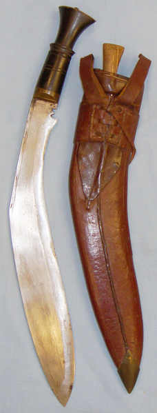  WWII Nepalese Gurkhas ‘Kukri’ with Leather frog, Sheath & Skinner. ED 2432. Hunting Knive