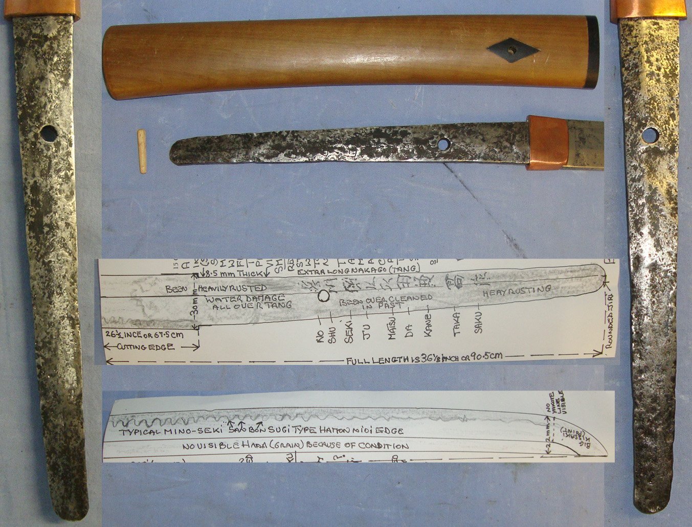 HIGH GRADE SHOWA-TO**WW2 Period Japanese Katana Sword Blade Seki Gunto Smith Signed ‘NOSHU SEKI JU MATSUDA KANE TAKA SAKU’ In Protective Wood Shira Saya Resting Mounts & Expert Assessment. Sn 22019 Sword