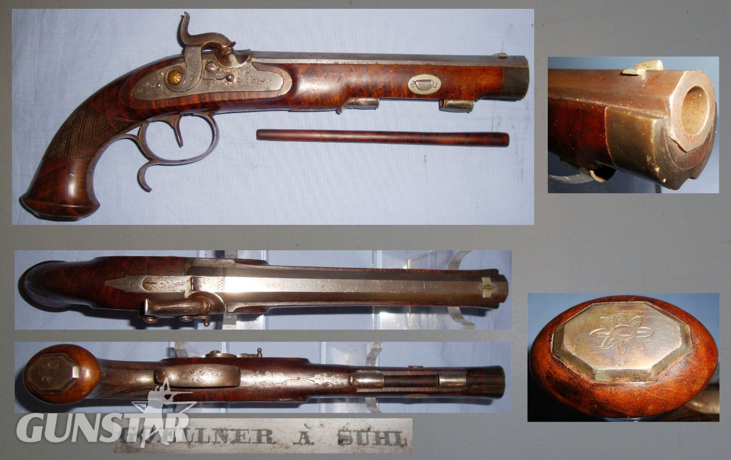 C1840 German Goellner A Suhl .50 Bore Percussion Target / Duelling Pistol With Octagonal Barrel & Safety Catch. Sn 18258:3. C1840 German Goellner A Suhl .50 Bore Percussion Target / Duelling Pistol With Octagonal Barrel & Safety Catch. Sn 18258:3. Obsolete Muzzleloader