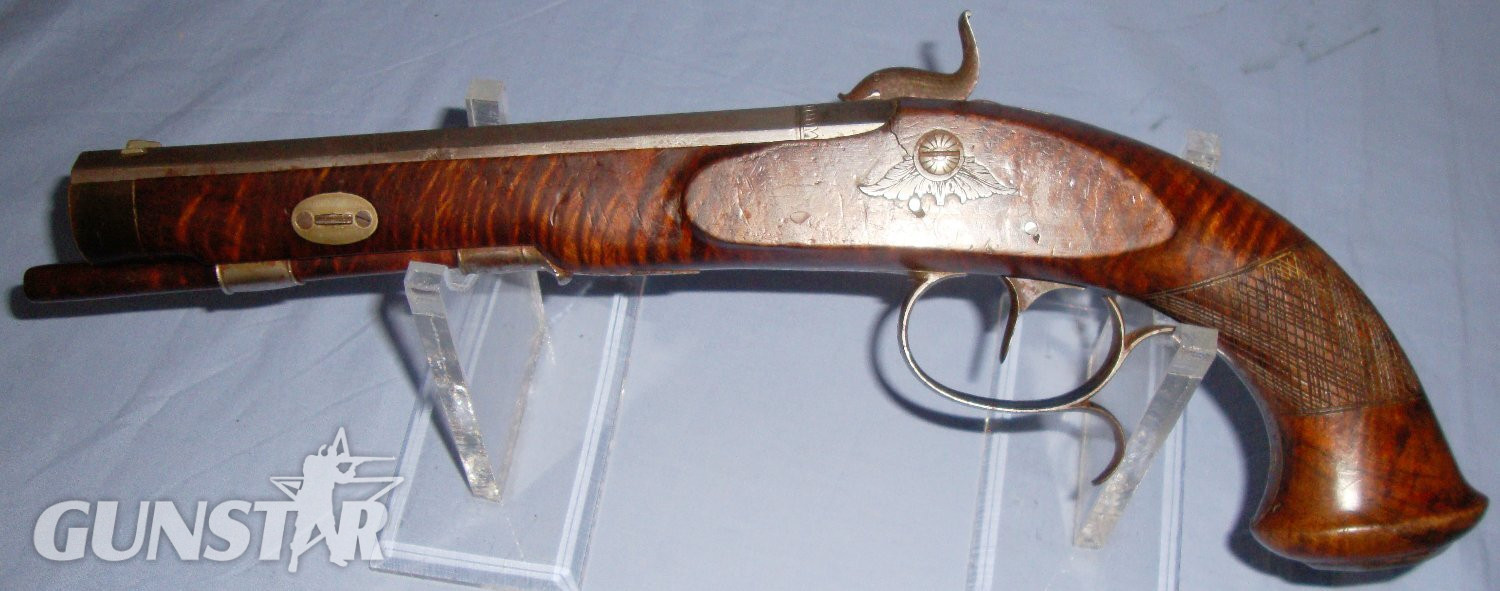  C1840 German Goellner A Suhl .50 Bore Percussion Target / Duelling Pistol With Octagonal Barrel & Safety Catch. Sn 18258:3. C1840 German Goellner A Suhl .50 Bore Percussion Target / Duelling Pistol With Octagonal Barrel & Safety Catch. Sn 18258:3. Obsolete Muzzleloader
