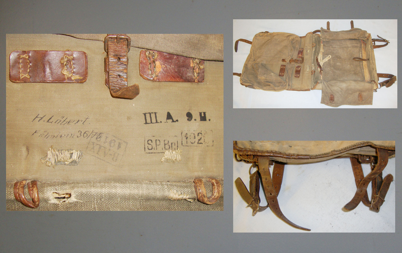 WWI Imperial German Army Back Pack Reg\'t Markings \'III.A.9.H\'. Sn 7877. WWI Imperial German Army Back Pack Reg\'t Markings \'III.A.9.H\'. Sn 7877. Other Accessory
