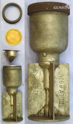 INERT DEACTIVATED. WW2, 1941 Dated, British No 68 AT Mk III (Anti Tank) HEAT (High Explosive Anti-Tank) Fin Stabilised Hollow Charged Rifle Grenade. Sn - 21303 INERT DEACTIVATED. WW2, 1941 Dated, British No 68 AT Mk III (Anti Tank) HEAT (High Explosive Anti-Tank) Fin Stabilised Hollow Charged Rifle Grenade. Sn - 21303  Other Ammunition in 