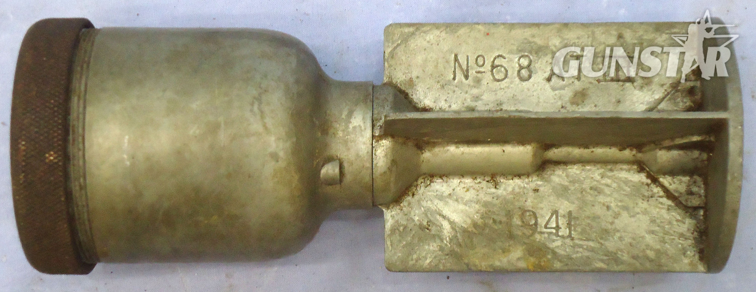 INERT DEACTIVATED. WW2, 1941 Dated, British No 68 AT Mk III (Anti Tank) HEAT (High Explosive Anti-Tank) Fin Stabilised Hollow Charged Rifle Grenade. Sn - 21303 INERT DEACTIVATED. WW2, 1941 Dated, British No 68 AT Mk III (Anti Tank) HEAT (High Explosive Anti-Tank) Fin Stabilised Hollow Charged Rifle Grenade. Sn - 21303  Other Ammunition - {CATEGORY} in 