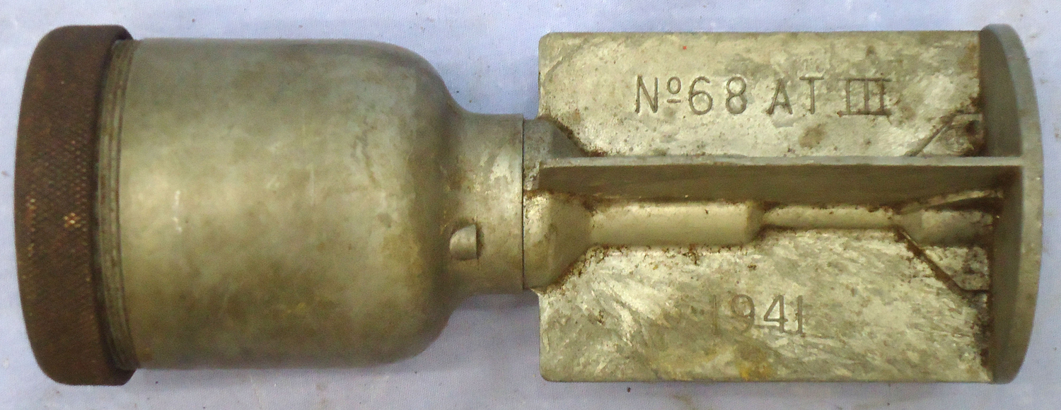 INERT DEACTIVATED. WW2, 1941 Dated, British No 68 AT Mk III (Anti Tank) HEAT (High Explosive Anti-Tank) Fin Stabilised Hollow Charged Rifle Grenade. Sn - 21303 INERT DEACTIVATED. WW2, 1941 Dated, British No 68 AT Mk III (Anti Tank) HEAT (High Explosive Anti-Tank) Fin Stabilised Hollow Charged Rifle Grenade. Sn - 21303  Other Ammunition - {CATEGORY} in 