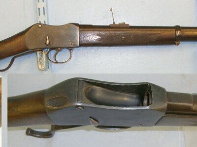 British WD MK 1, 'I.C.1.' (1st Issue Pattern Cavalry MK 1) .577x .450, Enfield 1897 Cavalry Carbine Period Re-Barrelled At Enfield With Henry Rifling. A 595 Martini Single Shot .577/450 Martini-Henry Rifle