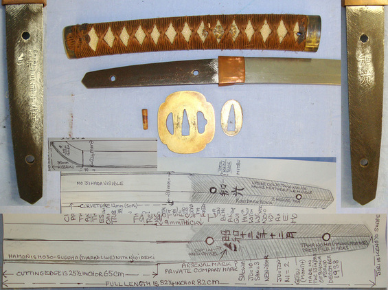 Pre WW2 December 1938 Dated Japanese Civilian Sword With Possible Gendaito Artisan Smith Signed Regulation Military Length Blade Possibly ‘TOMO KAZU SUKE’ / ‘SUKE MITSU’ With Scabbard & Expert Assessment Sword
