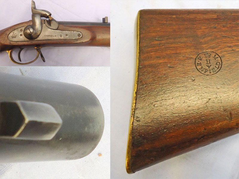  Royal Small Arms Factory (Enfield) British Pattern 1859 3 Band Musket (2nd model Indian .656” Musket). Sn - 21393:29 Single Shot .65 Cal Muzzleloader Rifle