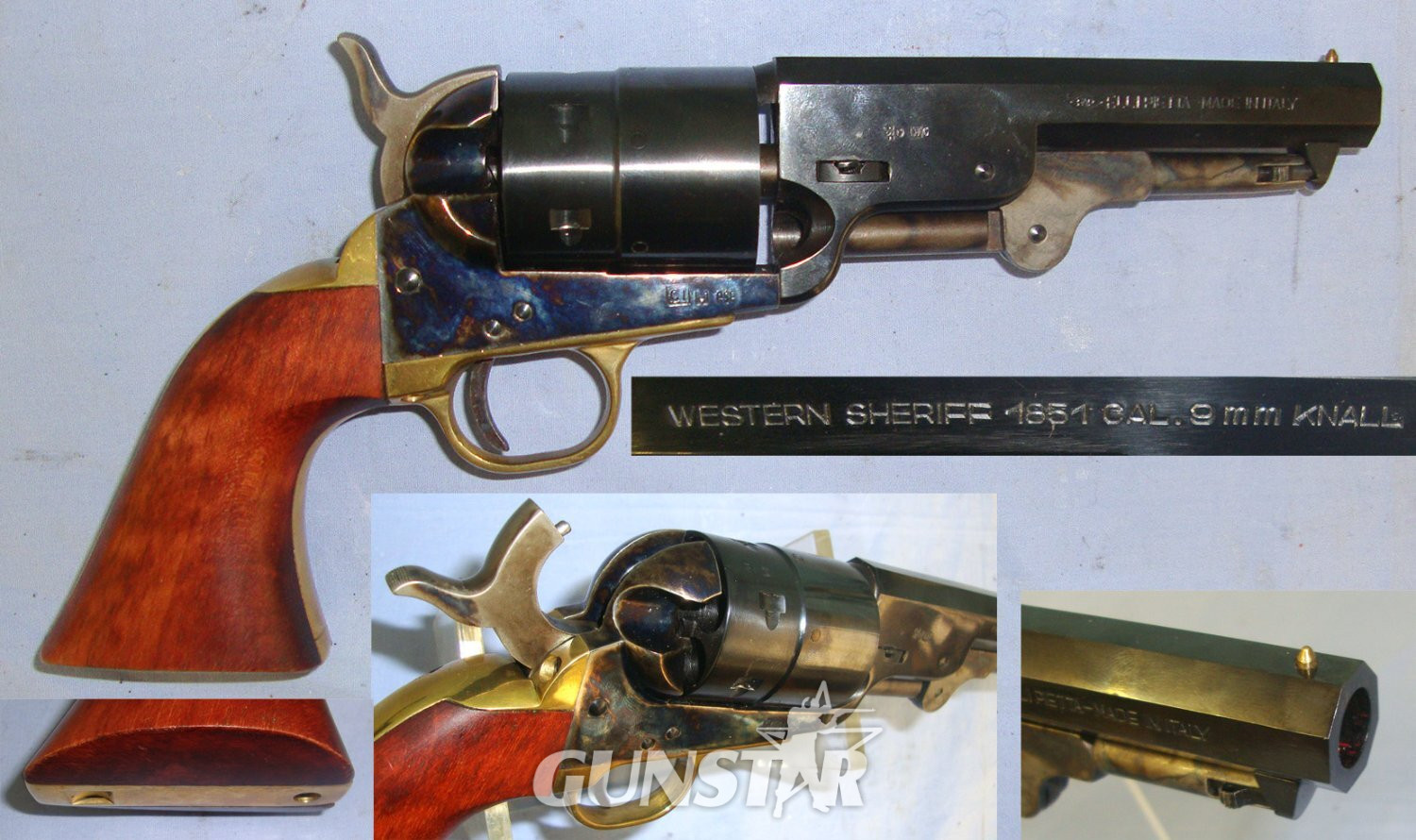 Pietta With Colour Case Hardened Action, Captive Loading Lever & Hammer. Sn 22643:27 9mm Revolver in 