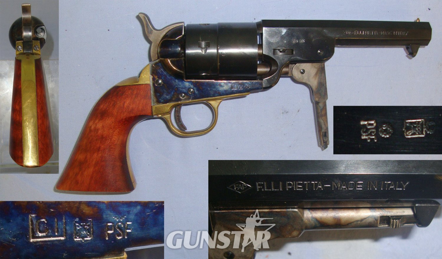 Pietta With Colour Case Hardened Action, Captive Loading Lever & Hammer. Sn 22643:27 9mm Revolver