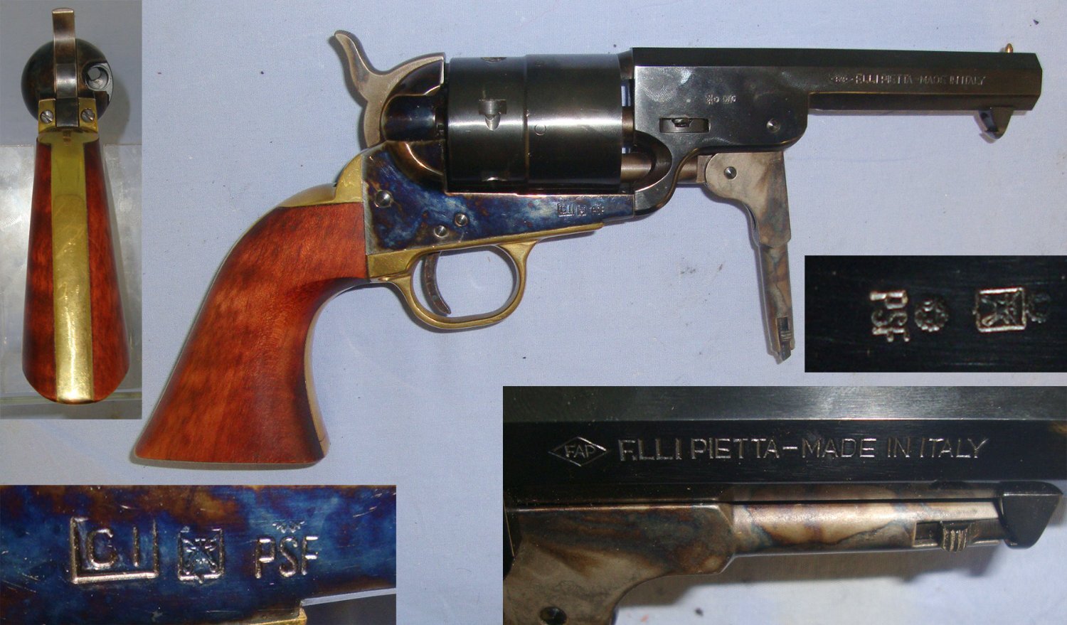 Pietta With Colour Case Hardened Action, Captive Loading Lever & Hammer. Sn 22643:27 9mm Revolver