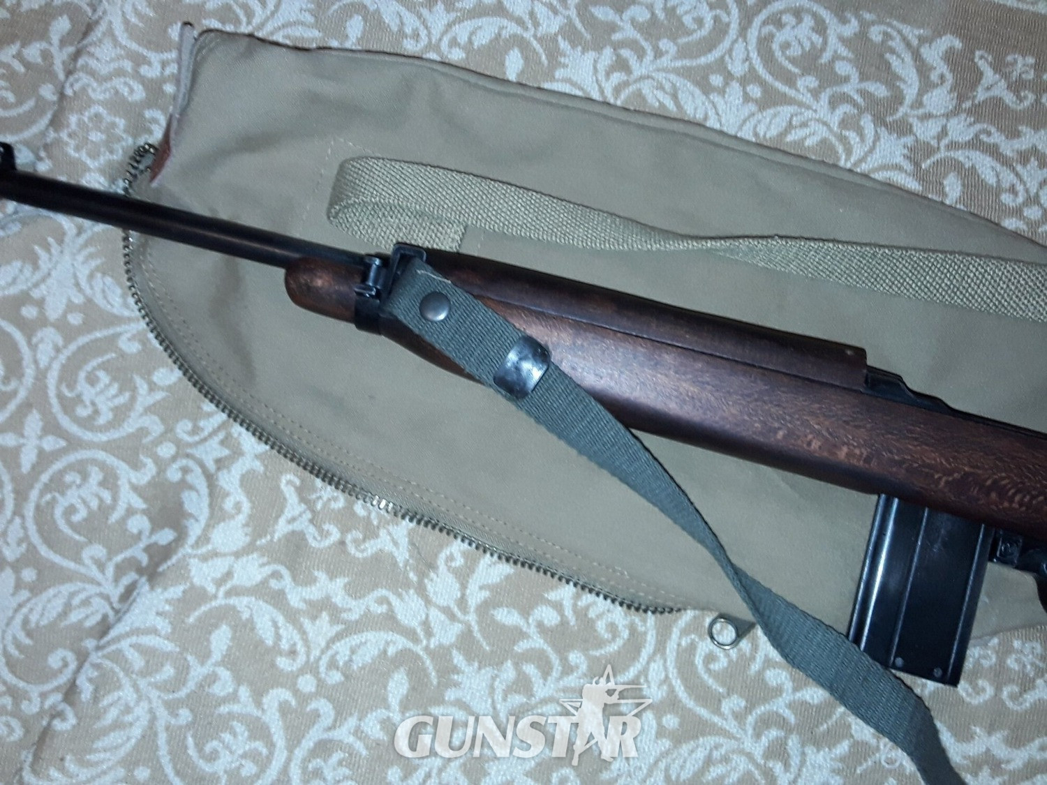Denix M1 CARBINE COMPLETE WITH CANVAS VASILE CASE/SLING/ SPARE CLIP POUCH NICELY AGED - Non-firing 